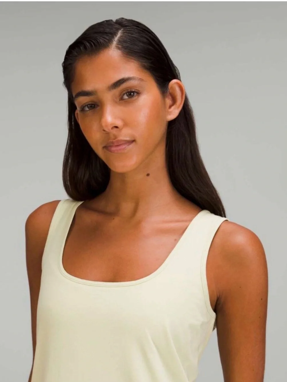 Lululemon Pima Cotton Open-back Midi Dress in Pale Yellow